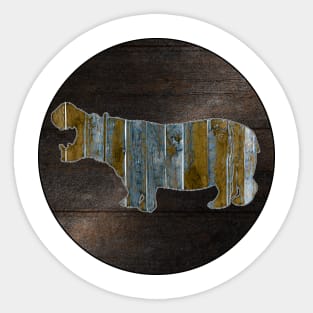 Wooden Hippo Sticker